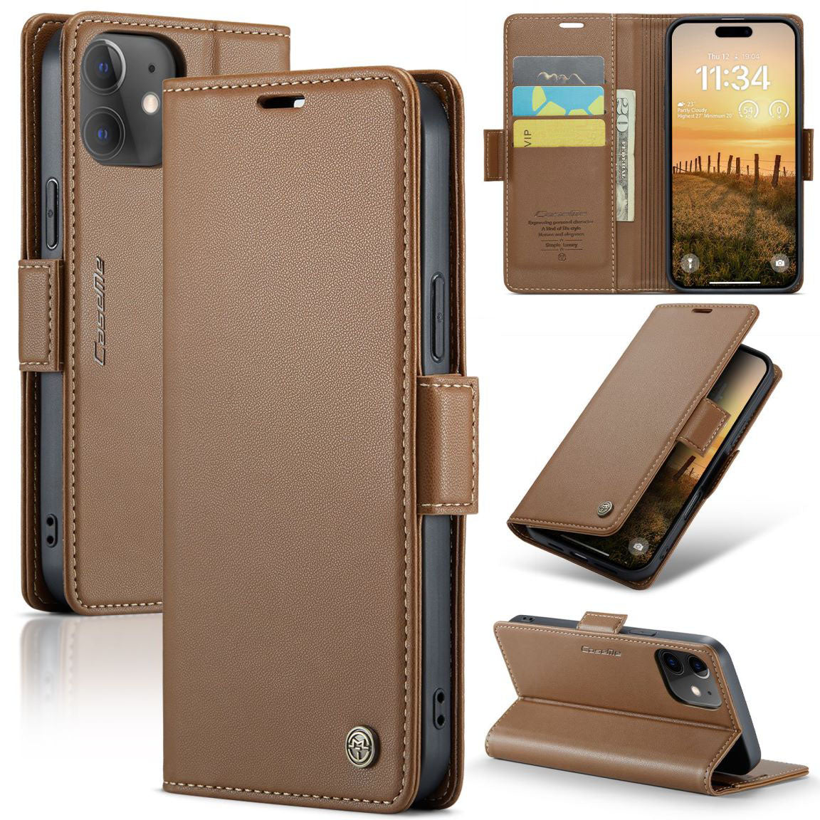 New RFID Blocking Card Holder Wireless Charging Phone Case for iPhone