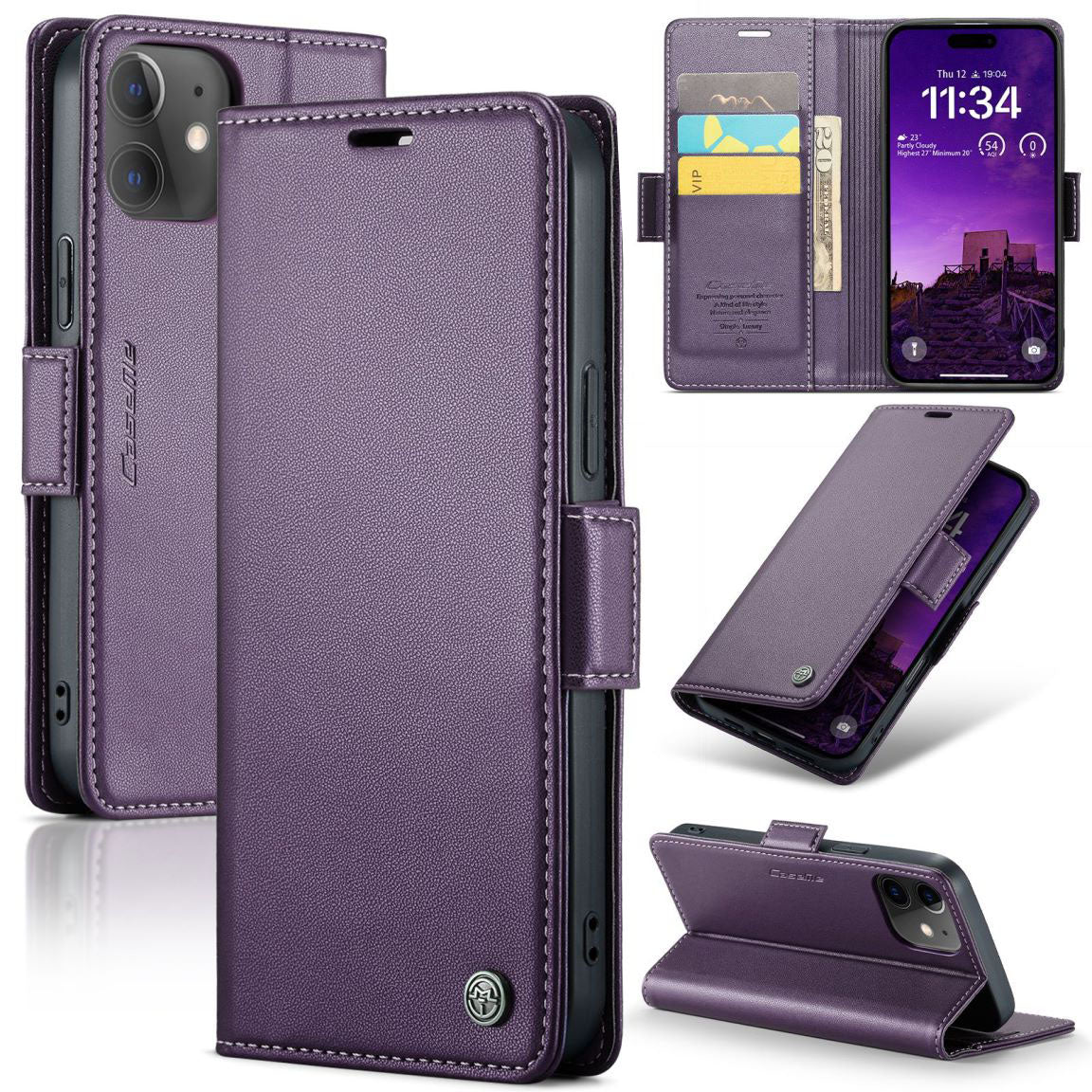 New RFID Blocking Card Holder Wireless Charging Phone Case for iPhone