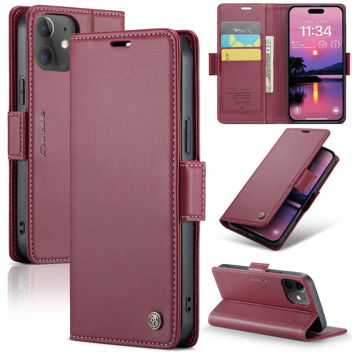 New RFID Blocking Card Holder Wireless Charging Phone Case for iPhone