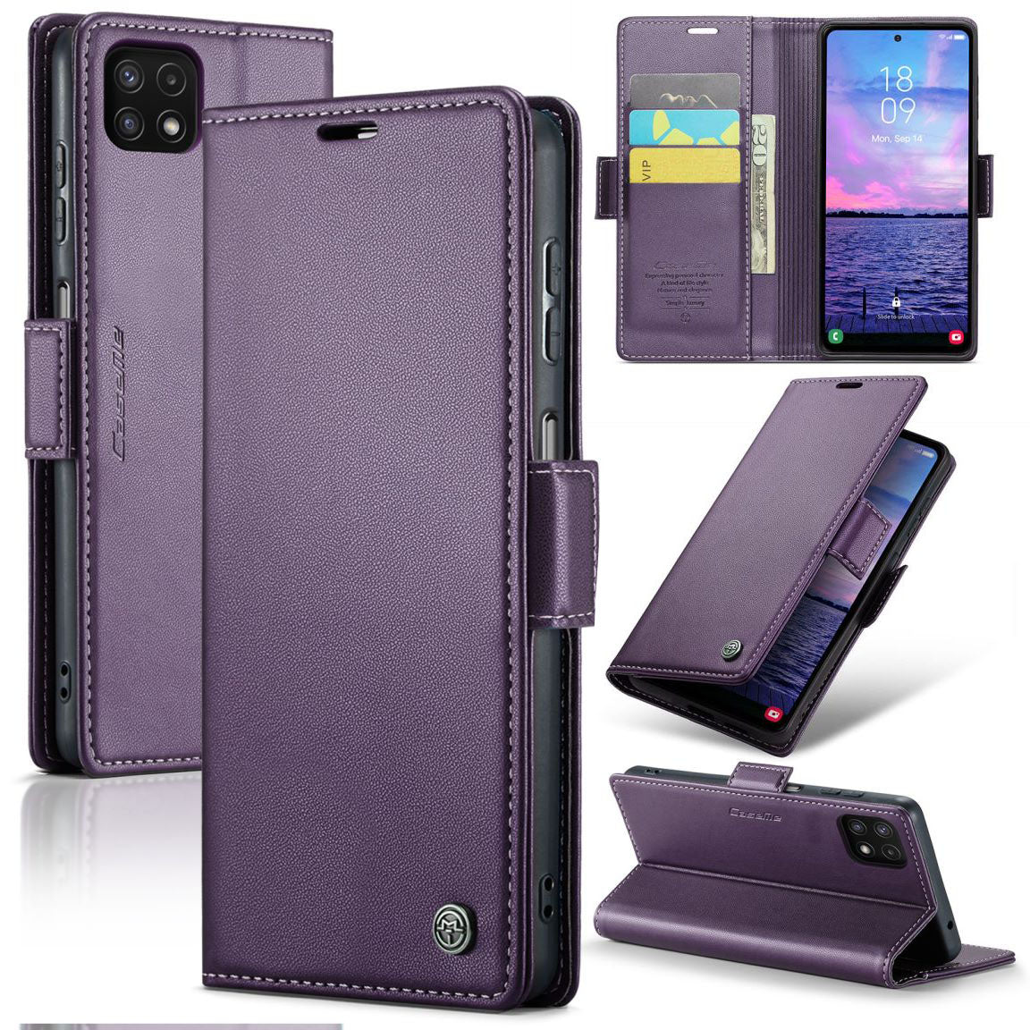 New RFID Blocking Card Holder Wireless Charging Phone Case for Samsung Galaxy A