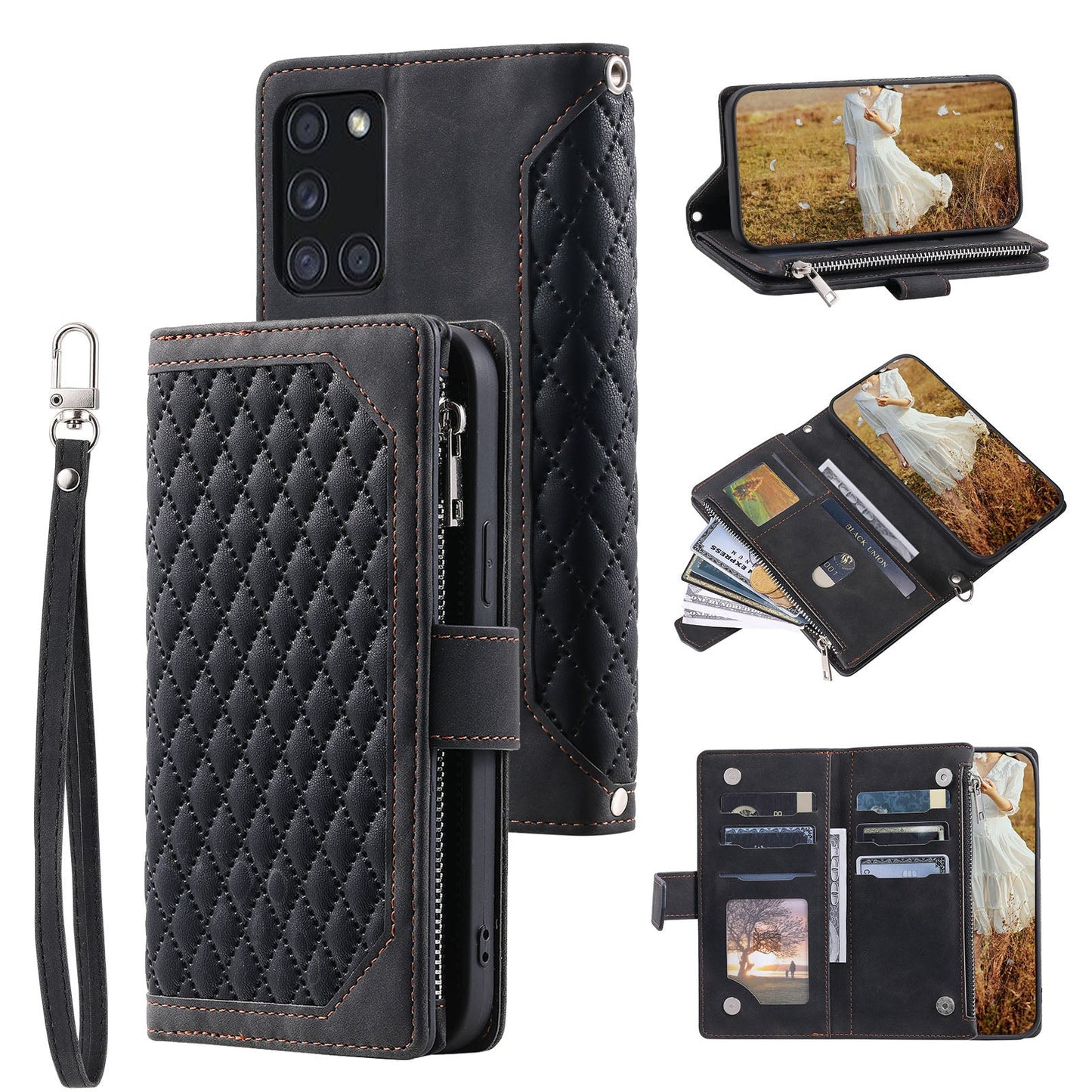 New Zipper Wallet Leather Phone Case for Samsung Galaxy A