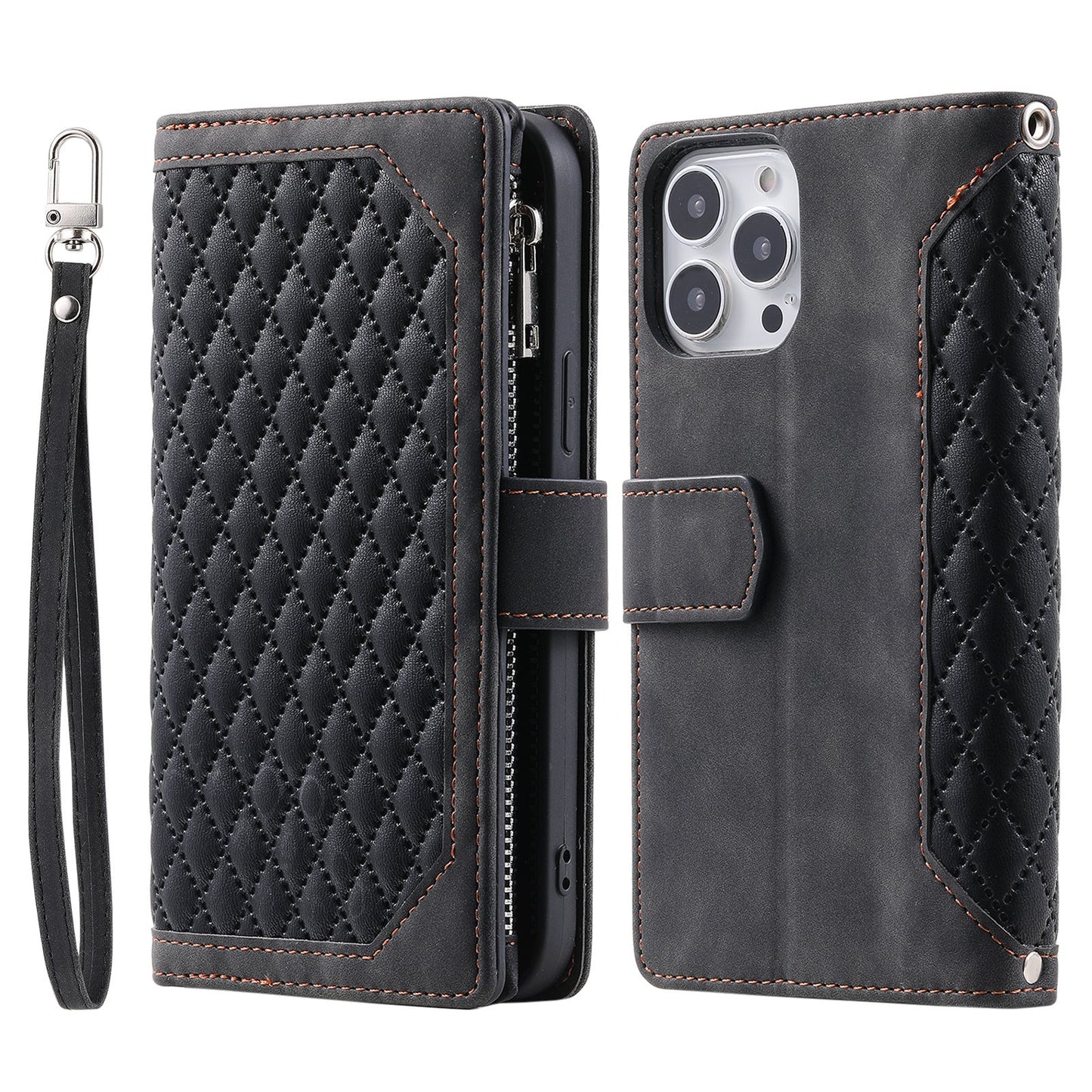 New Zipper Wallet Leather Phone Case for iPhone