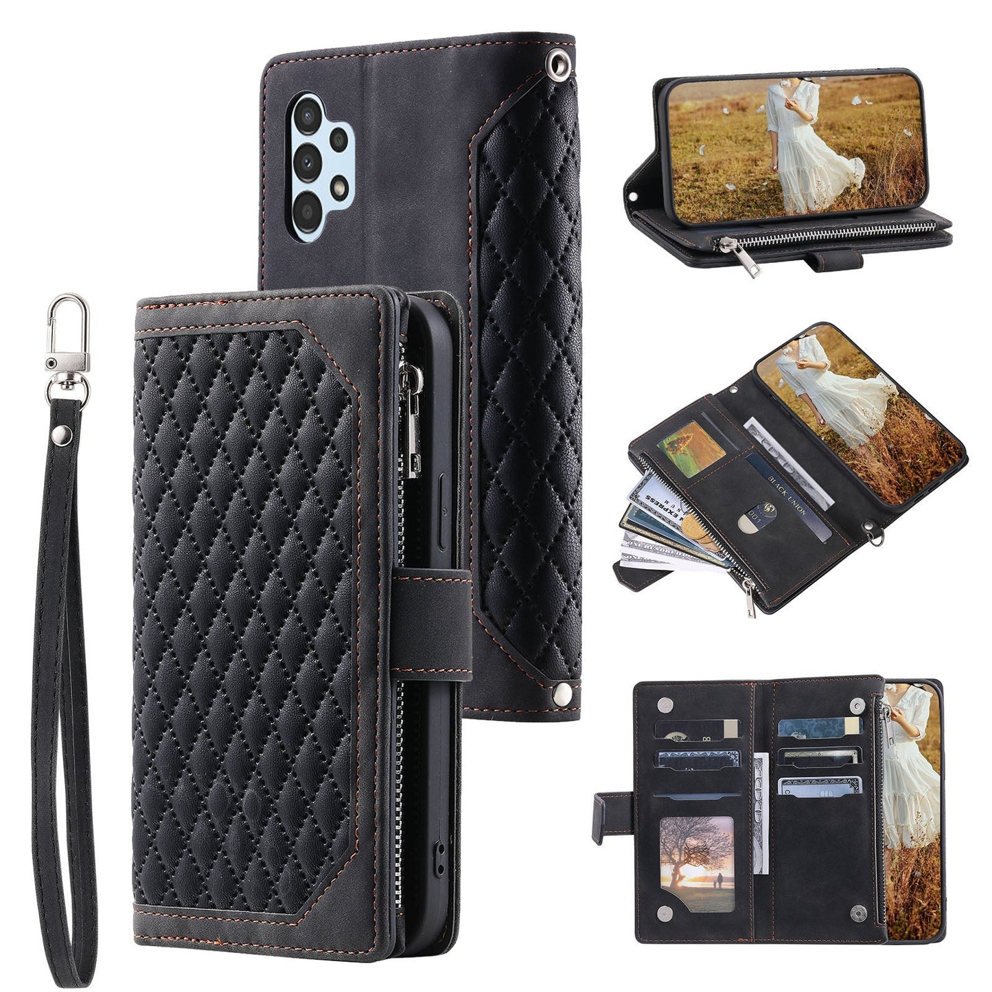 New Zipper Wallet Leather Phone Case for Samsung Galaxy A