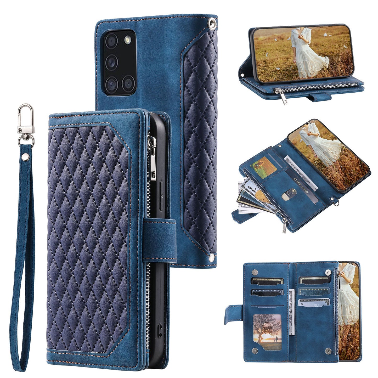 New Zipper Wallet Leather Phone Case for Samsung Galaxy A Series