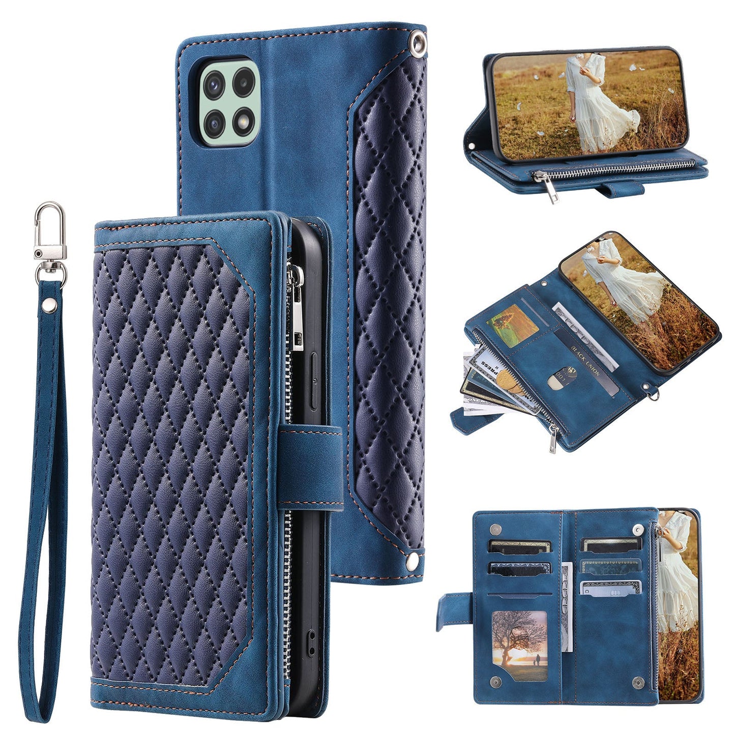 New Zipper Wallet Leather Phone Case for Samsung Galaxy A