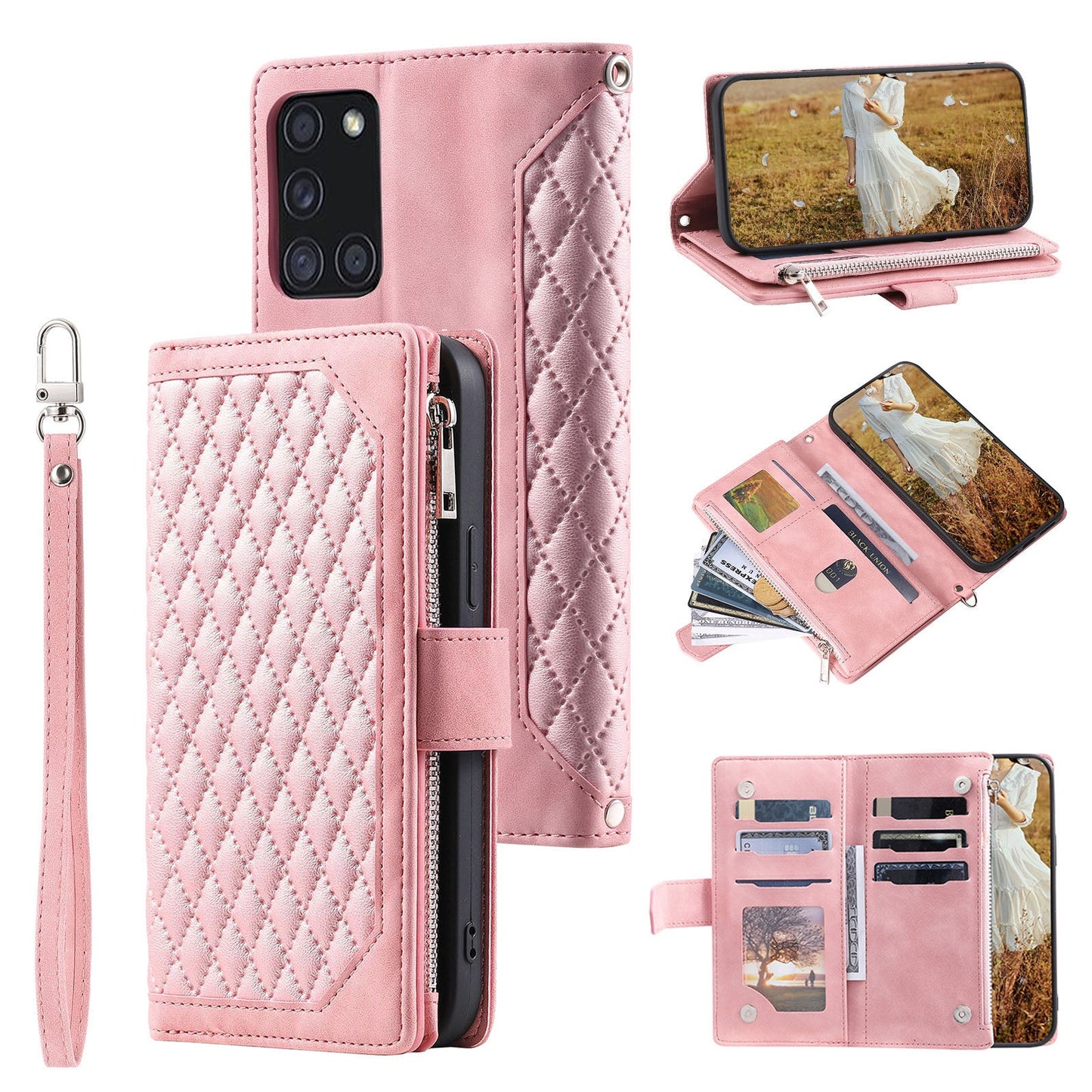 New Zipper Wallet Leather Phone Case for Samsung Galaxy A Series