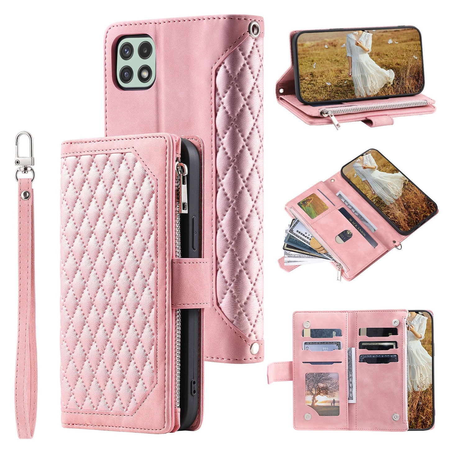 New Zipper Wallet Leather Phone Case for Samsung Galaxy A Series