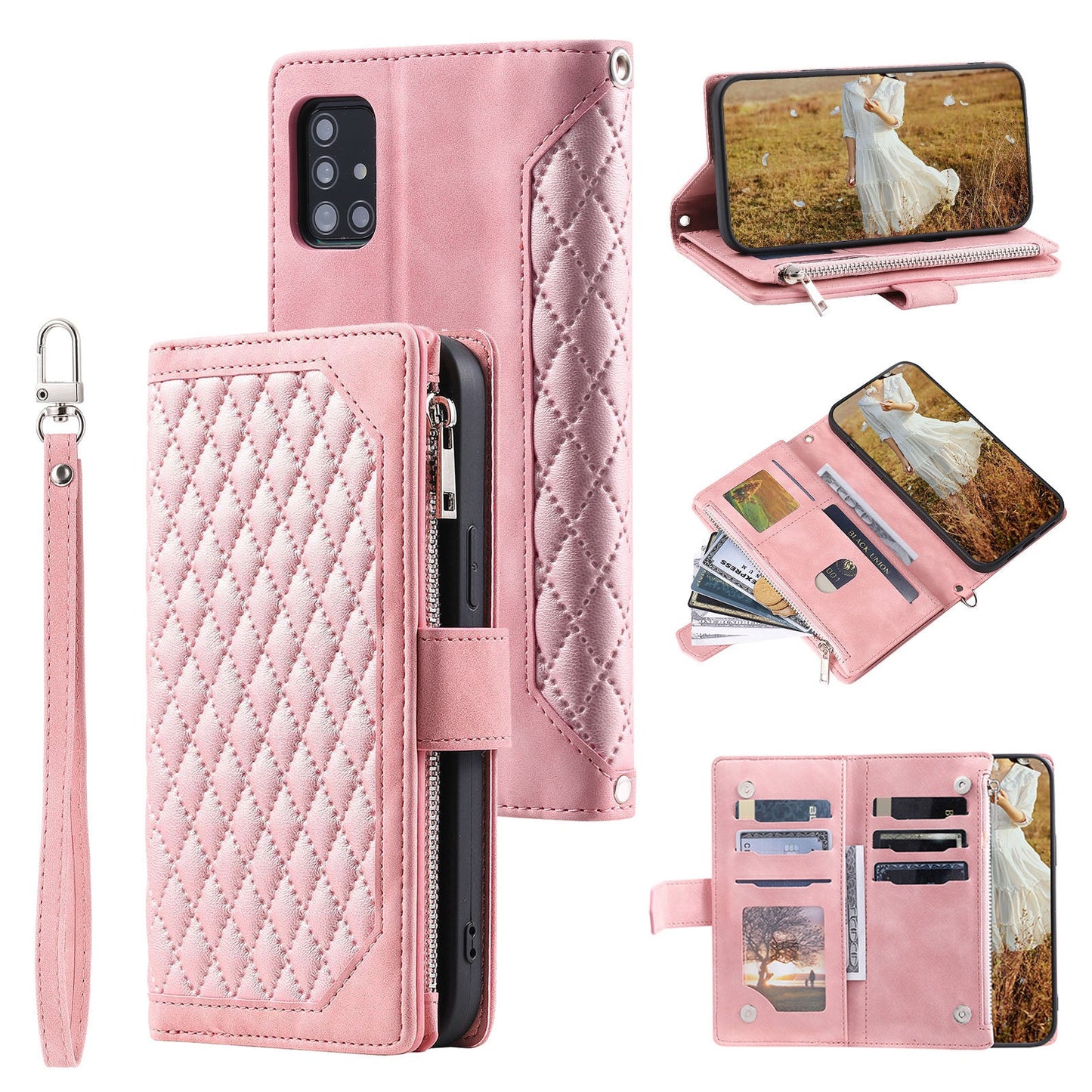 New Zipper Wallet Leather Phone Case for Samsung Galaxy A