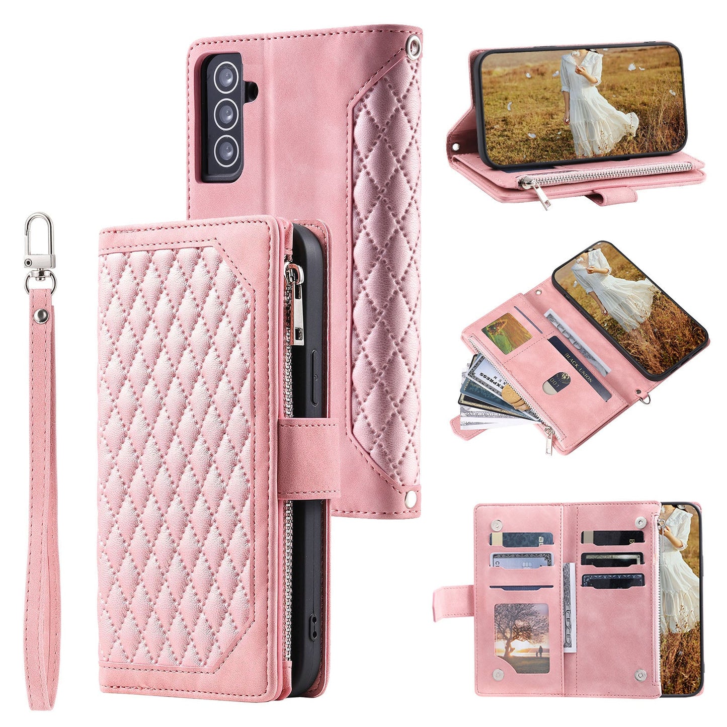 New Zipper Wallet Leather Phone Case for Samsung Galaxy A Series