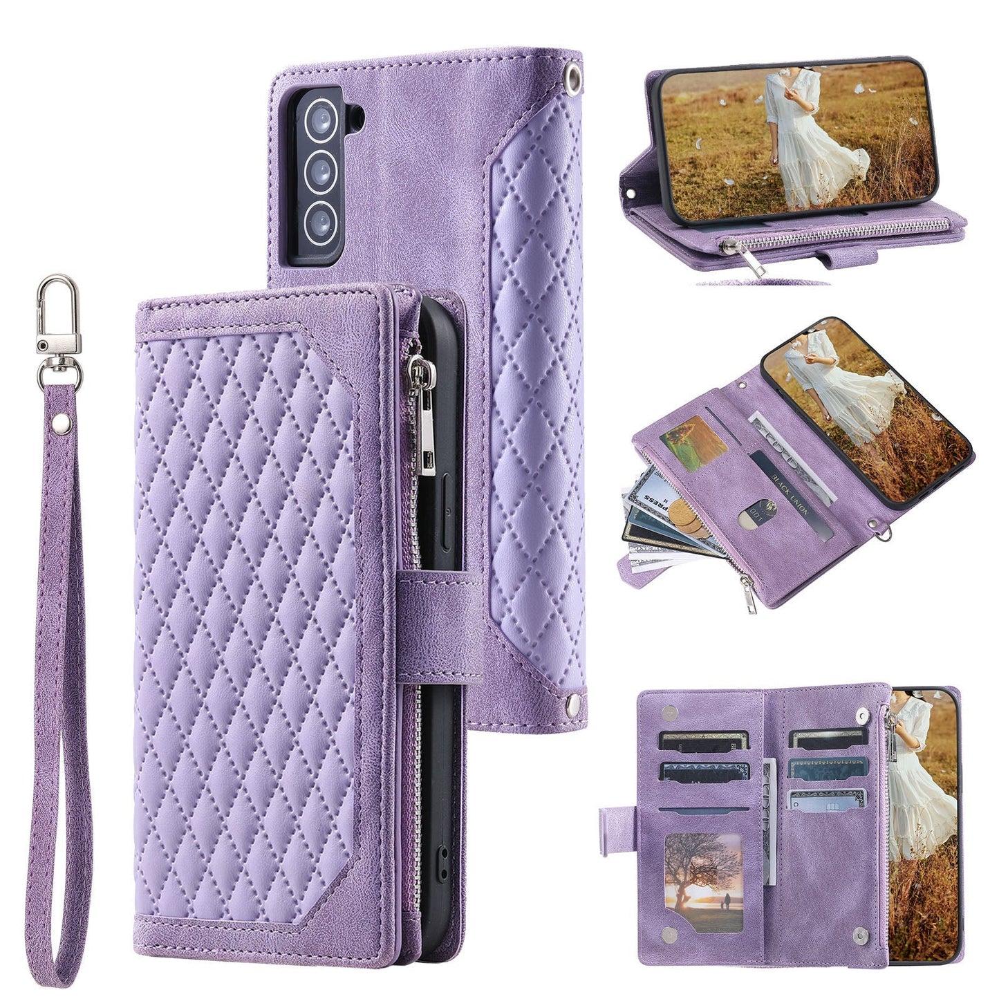 New Zipper Wallet Leather Phone Case for Samsung Galaxy A Series