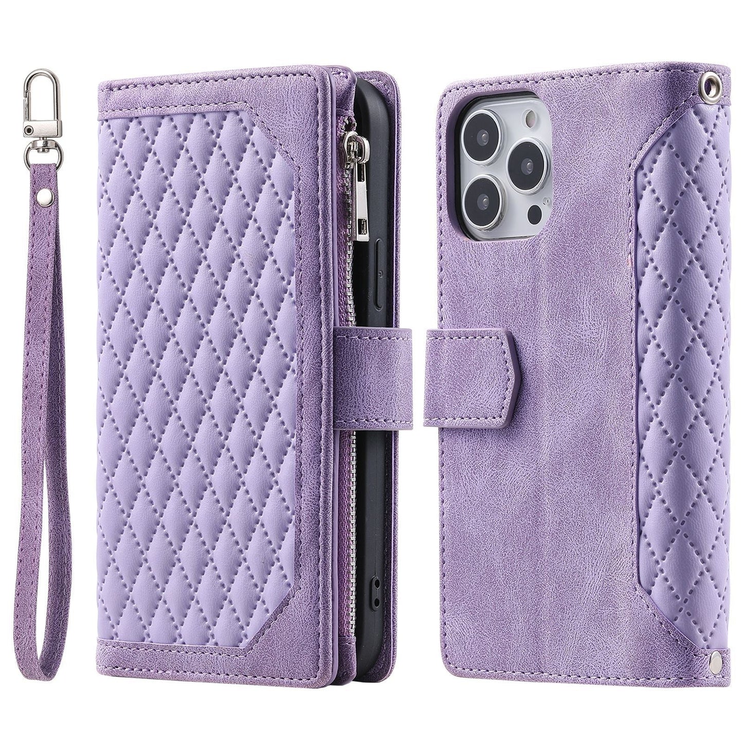 New Zipper Wallet Leather Phone Case for iPhone