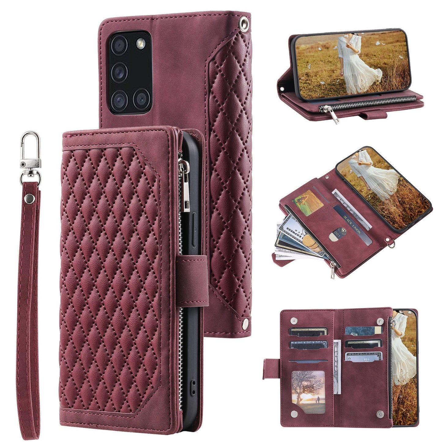 New Zipper Wallet Leather Phone Case for Samsung Galaxy A