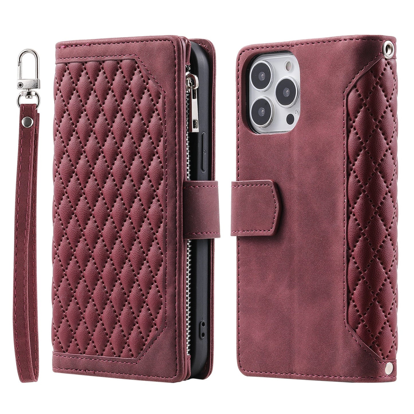 New Zipper Wallet Leather Phone Case for iPhone