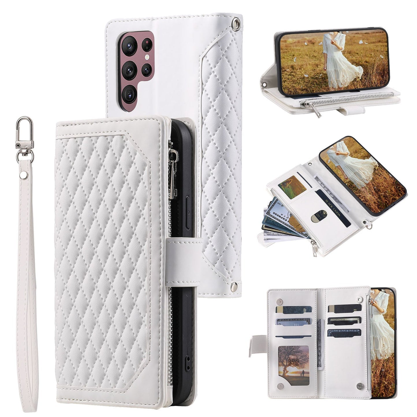 New Zipper Wallet Leather Phone Case for Samsung Galaxy A