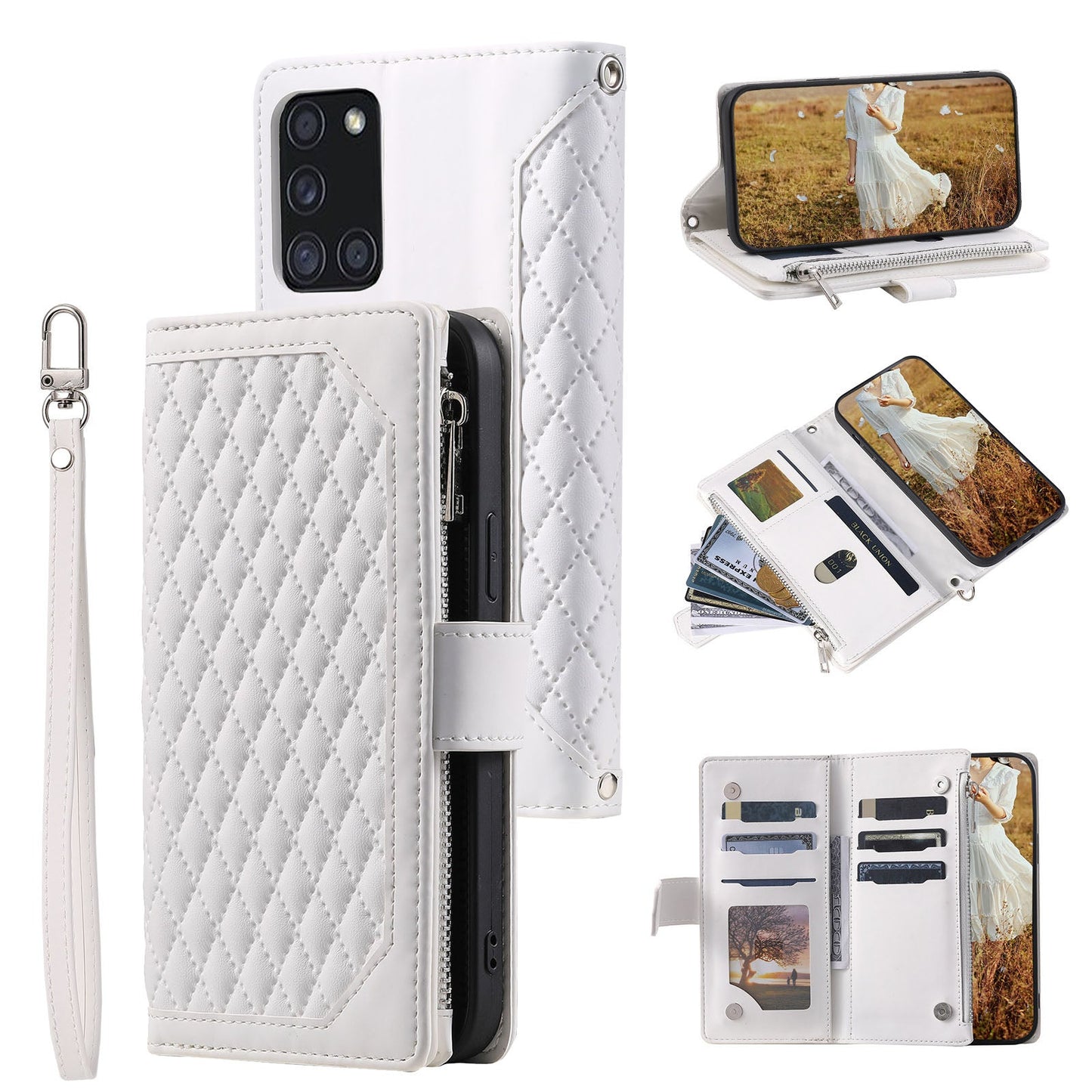 New Zipper Wallet Leather Phone Case for Samsung Galaxy A