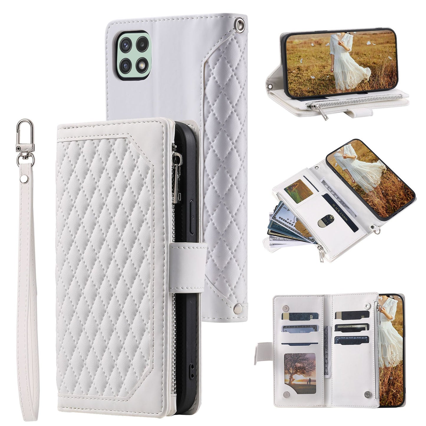 New Zipper Wallet Leather Phone Case for Samsung Galaxy A