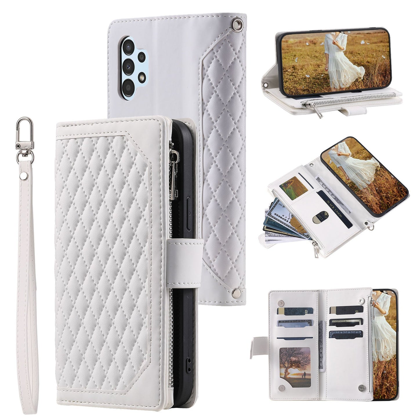 New Zipper Wallet Leather Phone Case for Samsung Galaxy A